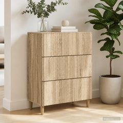 vidaXL Drawer Cabinet 66 x 34.5 x 90 cm Engineered Wood Sonoma Oak 4