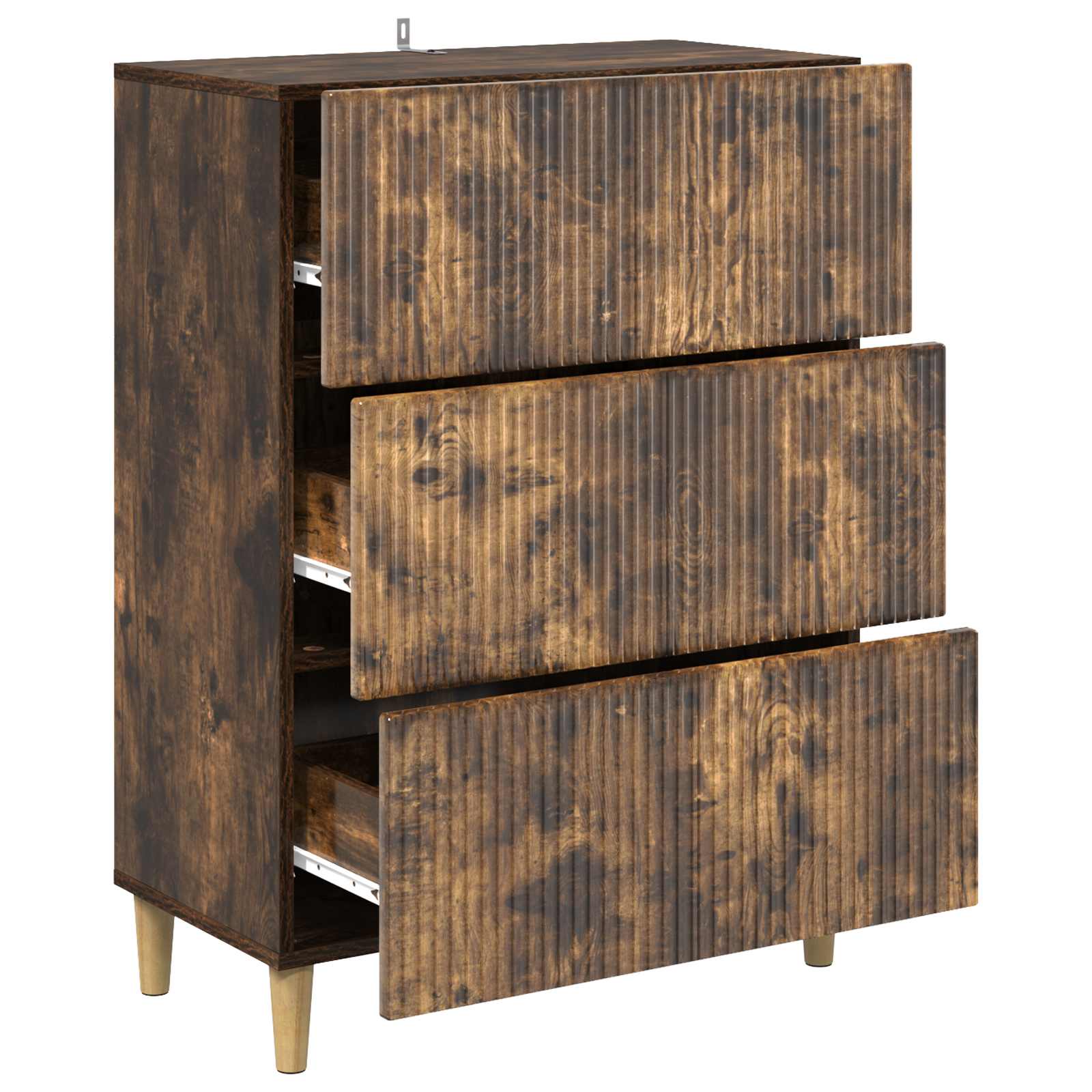 vidaXL Drawer Cabinet 66 x 34.5 x 90 cm Engineered Wood Smoked Oak 5