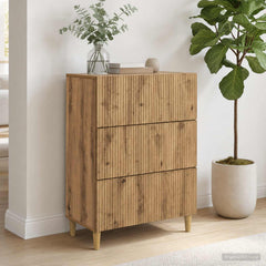 vidaXL Drawer Cabinet 66 x 34.5 x 90 cm Engineered Wood Artisan Oak 4