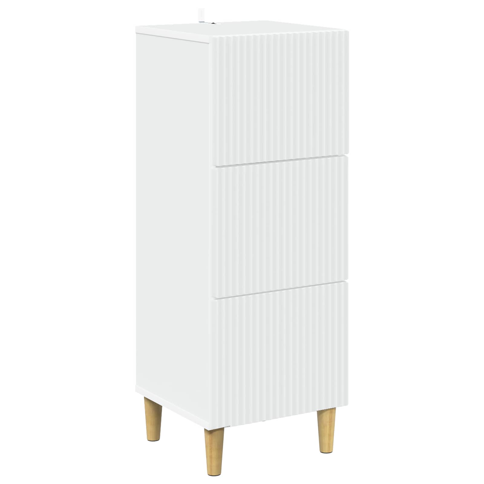 vidaXL Drawer Cabinet White 33 x 34.5 x 90 cm Engineered Wood 2