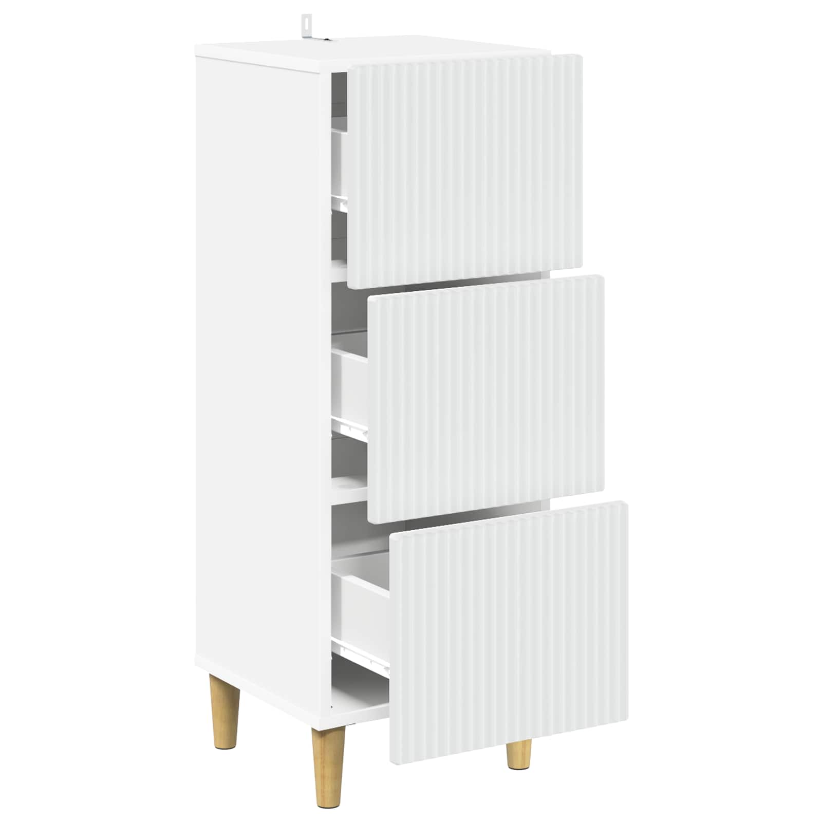 vidaXL Drawer Cabinet White 33 x 34.5 x 90 cm Engineered Wood 5