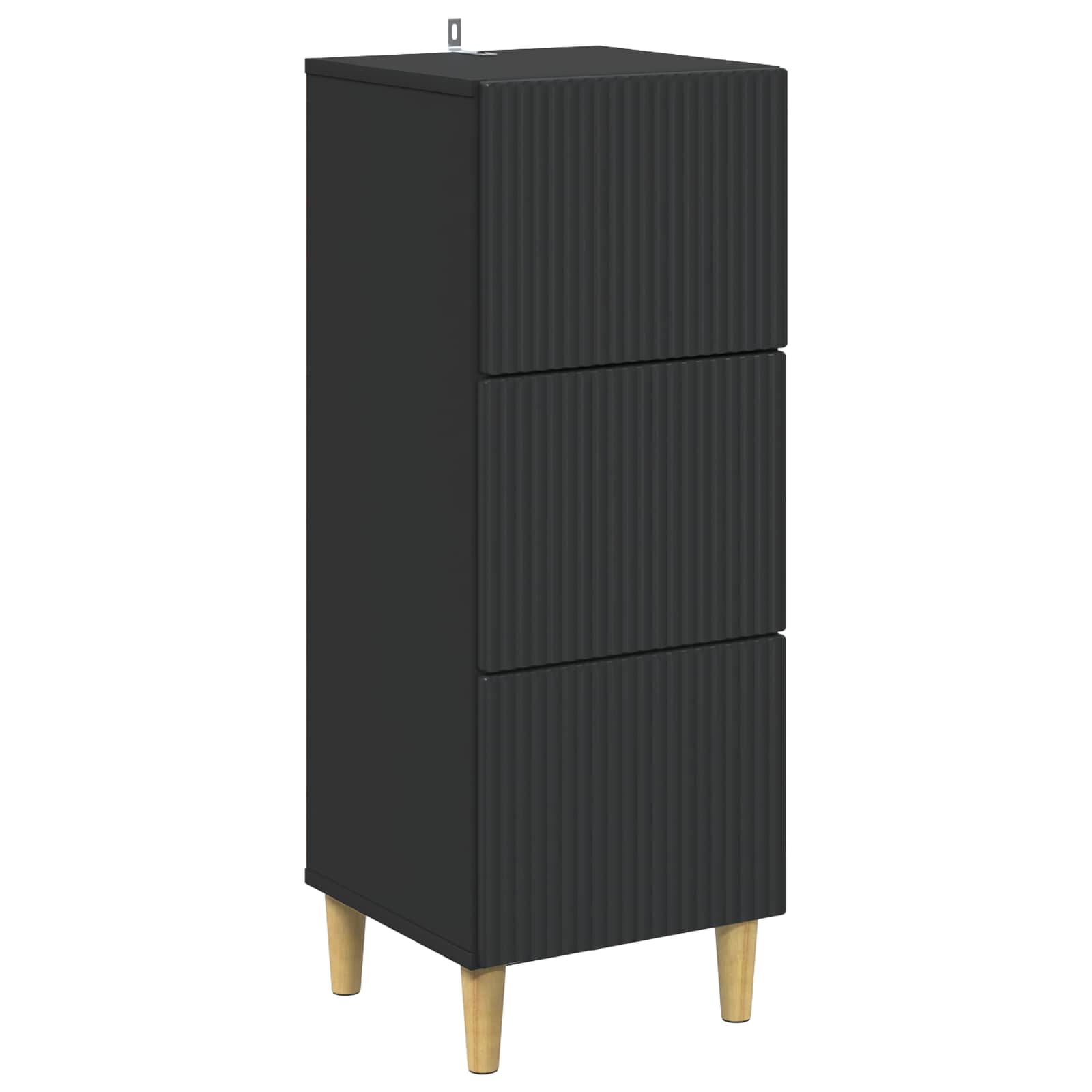 vidaXL Drawer Cabinet Black 33 x 34.5 x 90 cm Engineered Wood 2