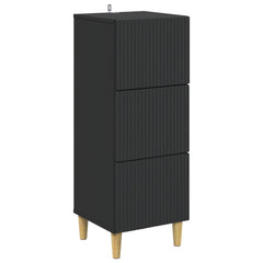 vidaXL Drawer Cabinet Black 33 x 34.5 x 90 cm Engineered Wood 2