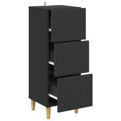 vidaXL Drawer Cabinet Black 33 x 34.5 x 90 cm Engineered Wood 5