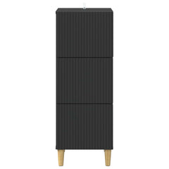 vidaXL Drawer Cabinet Black 33 x 34.5 x 90 cm Engineered Wood 6