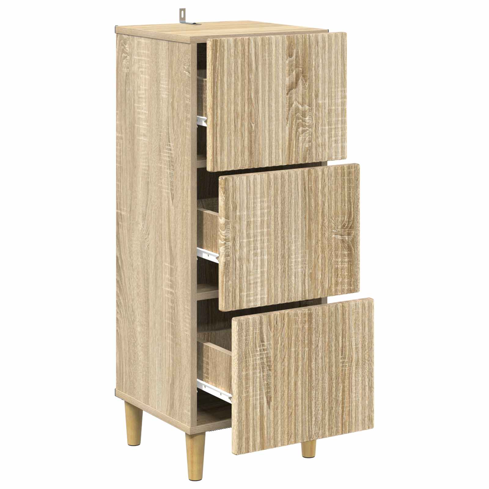 vidaXL Drawer Cabinet Sonoma Oak 33 x 34.5 x 90 cm Engineered Wood 5
