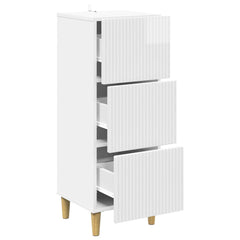 vidaXL Drawer Cabinet High Gloss White 33 x 34.5 x 90 cm 5