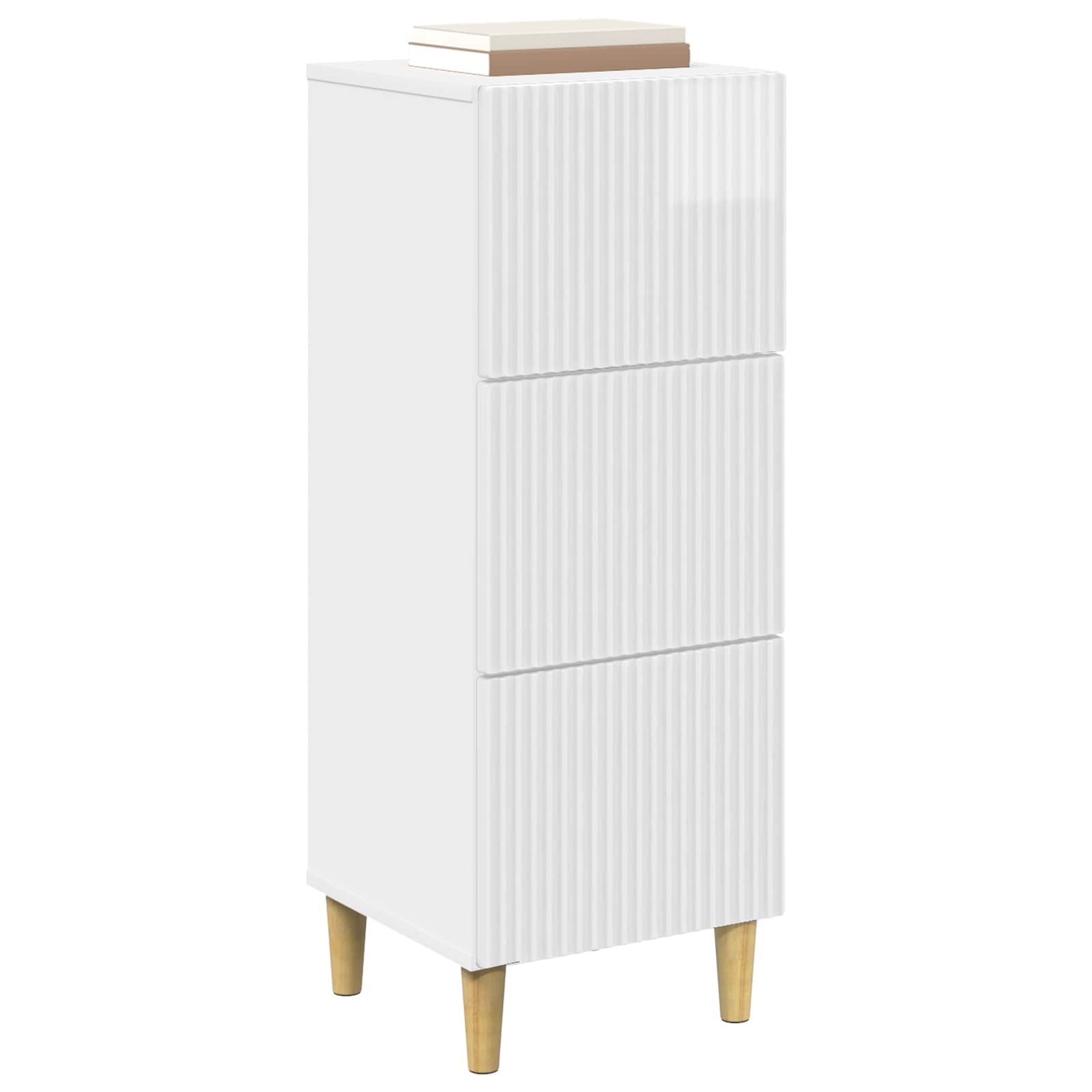 vidaXL Drawer Cabinet High Gloss White 33 x 34.5 x 90 cm 3