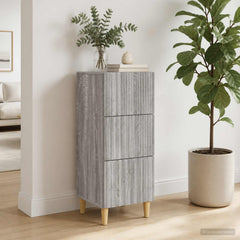 vidaXL Drawer Cabinet Grey Sonoma 33 x 34.5 x 90 cm Engineered Wood 4