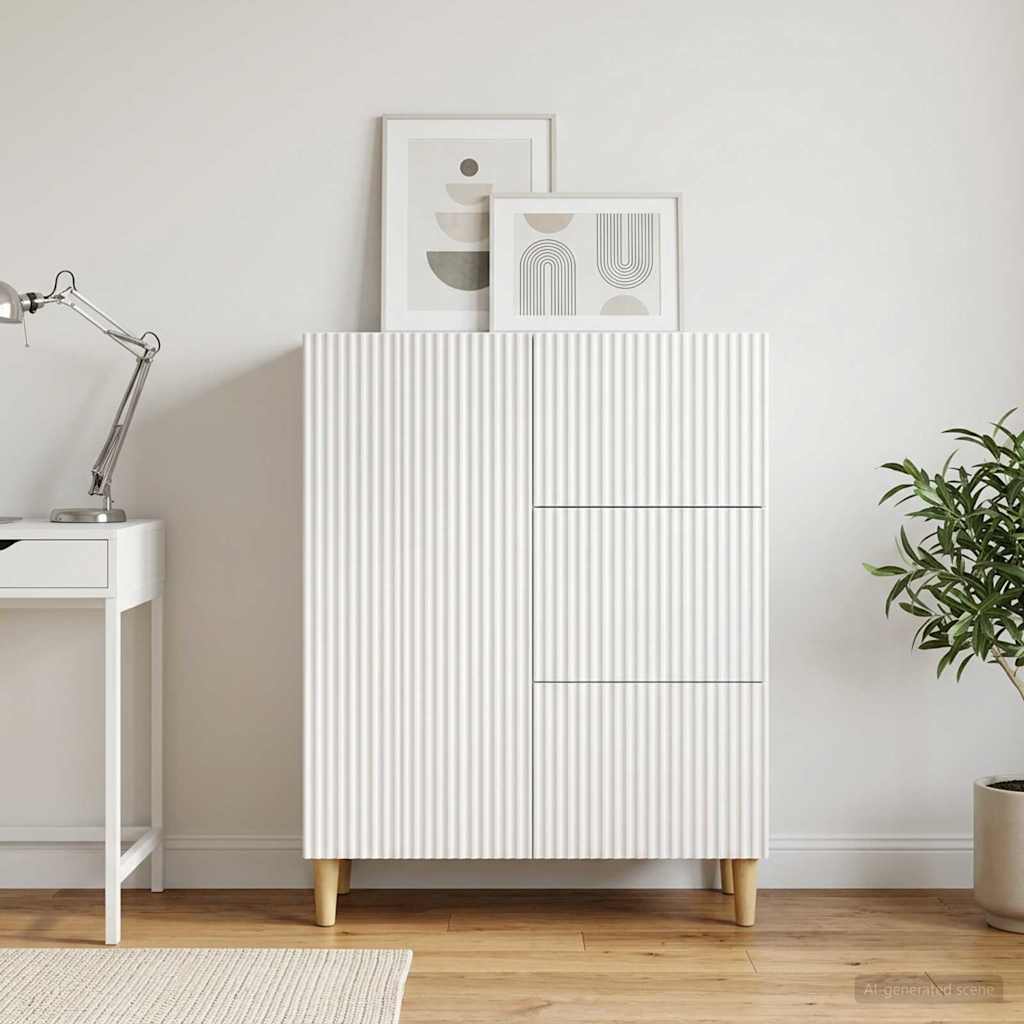 Sideboard 66 x 34.5 x 90 cm Engineered Wood White