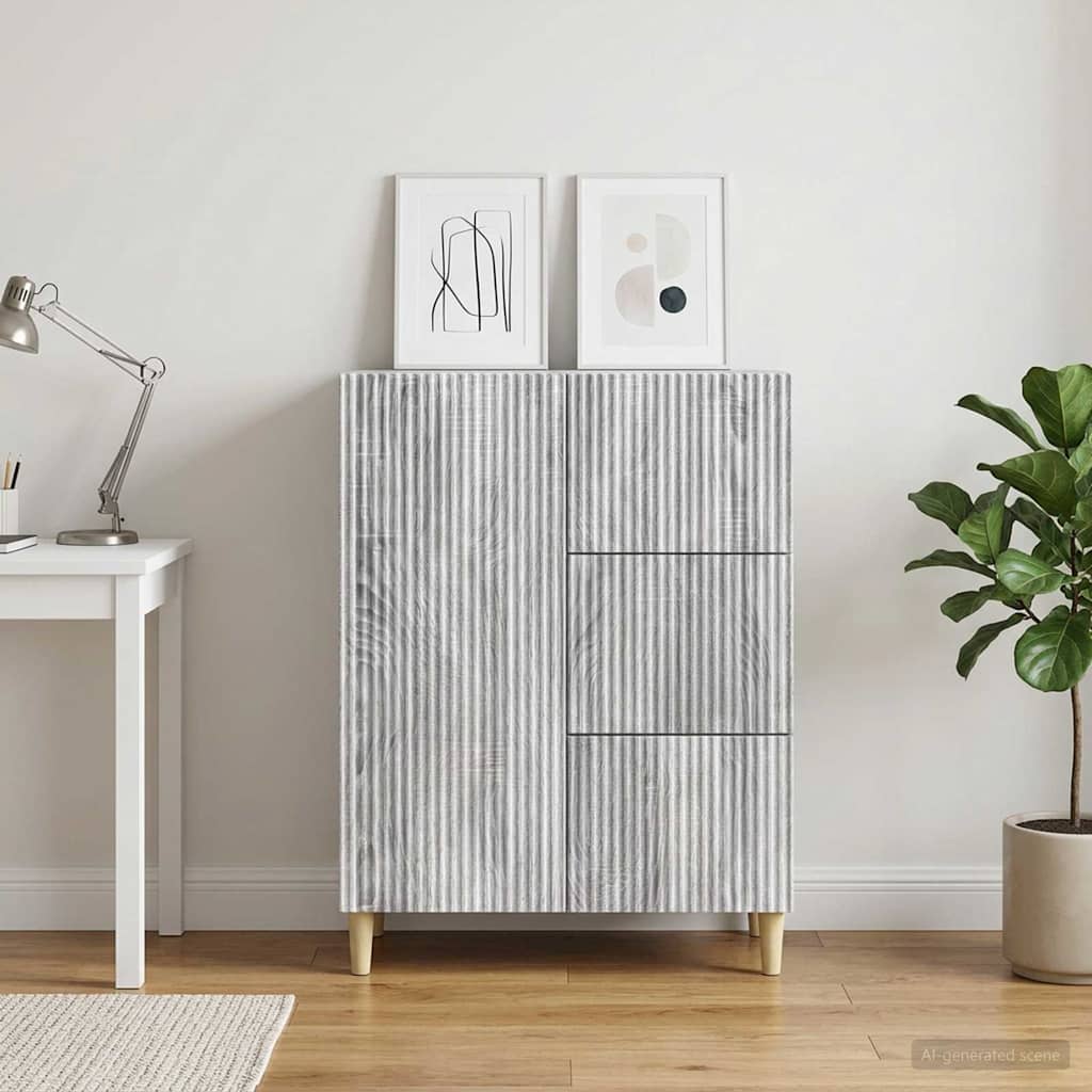 Sideboard 66 x 34.5 x 90 cm Engineered Wood Grey sonoma