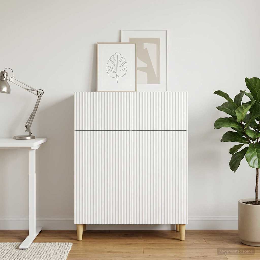 Sideboard 66 x 34.5 x 90 cm Engineered Wood White