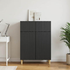 Sideboard 66 x 34.5 x 90 cm Engineered Wood Black