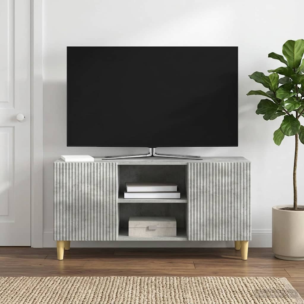 TV Cabinet 102 x 34.5 x 50 cm Engineered Wood Concrete grey