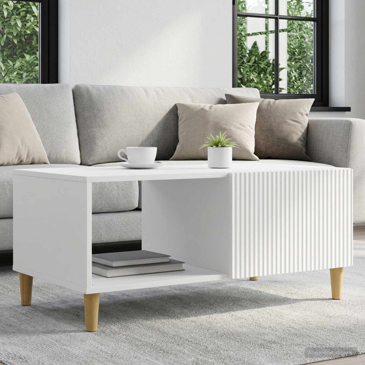 Coffee Table 90 x 50 x 40 cm Engineered Wood White
