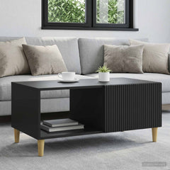 Coffee Table 90 x 50 x 40 cm Engineered Wood Black