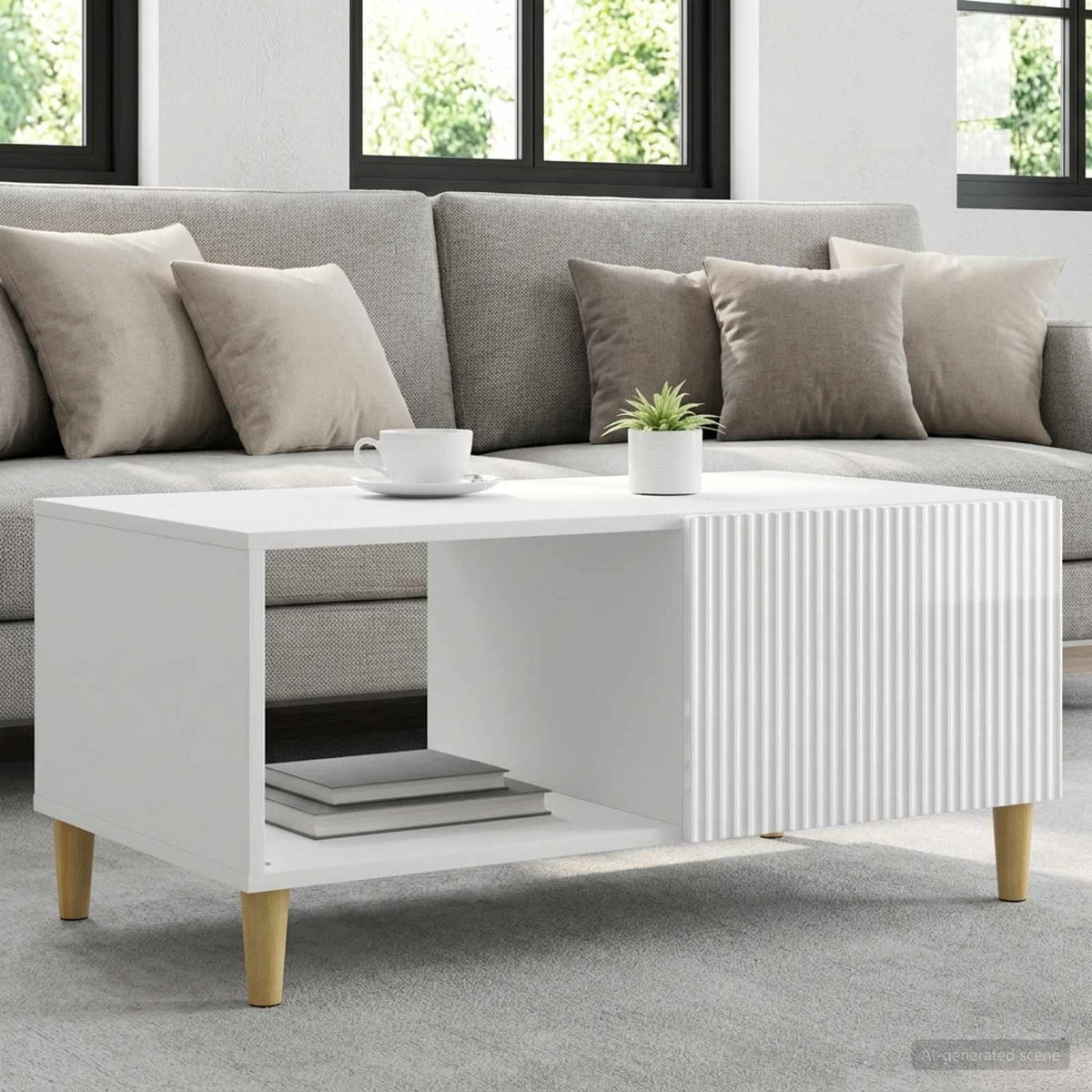Coffee Table 90 x 50 x 40 cm Engineered Wood High gloss white