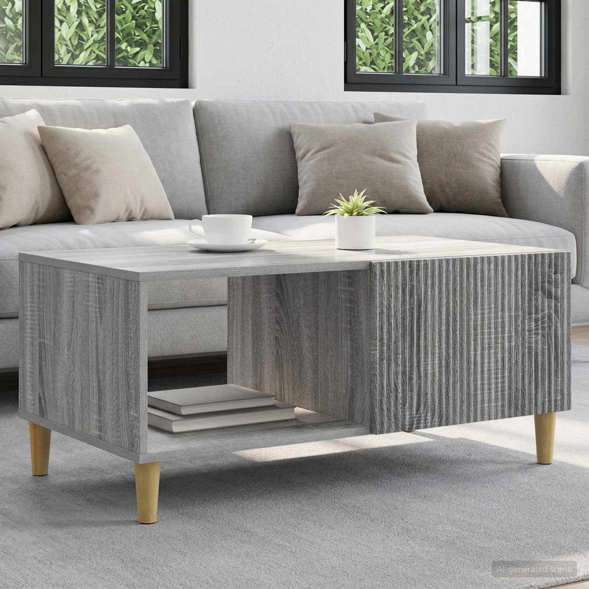 Coffee Table 90 x 50 x 40 cm Engineered Wood Grey sonoma