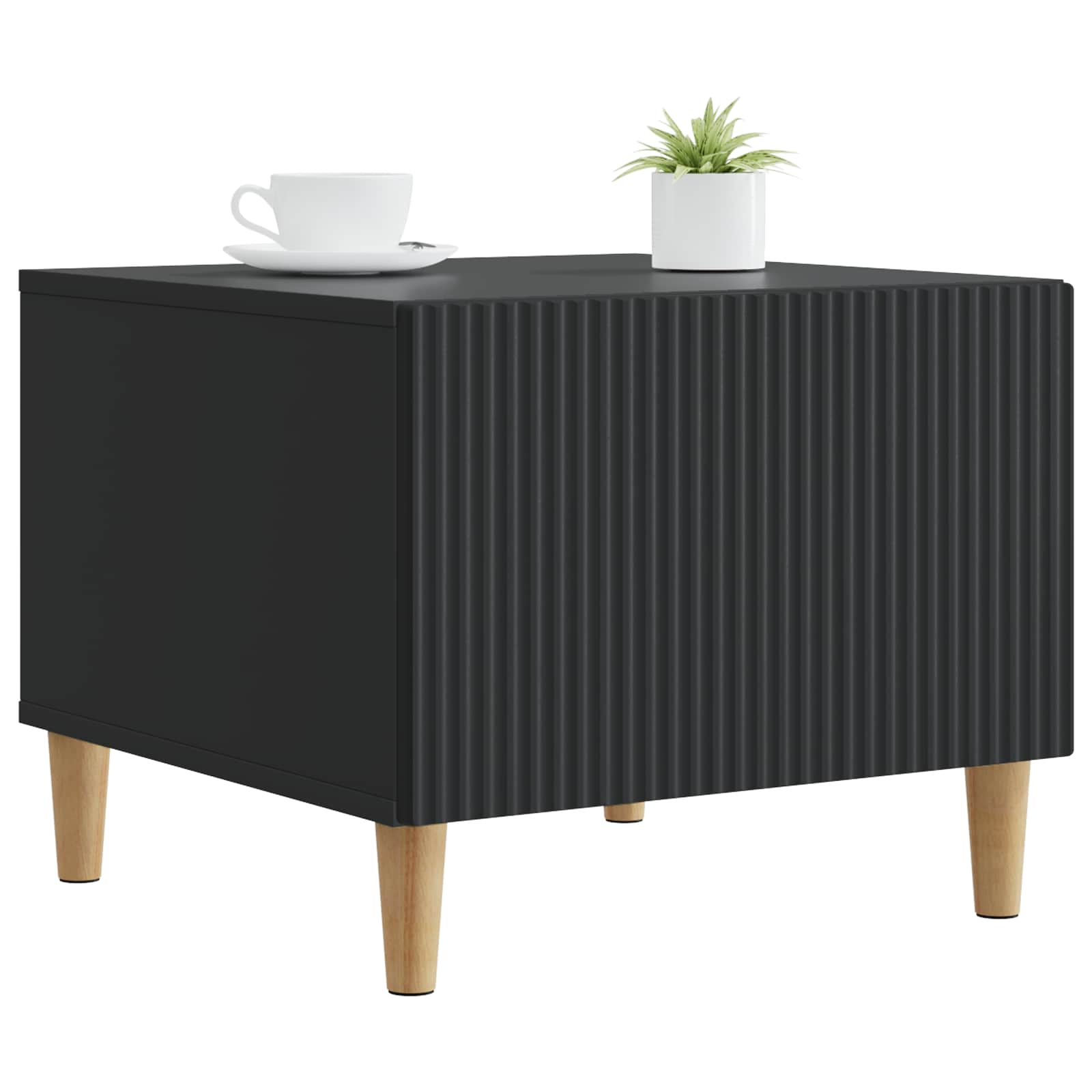 vidaXL Coffee Table with Drawer Black 49 x 50 x 40 cm Engineered Wood 3