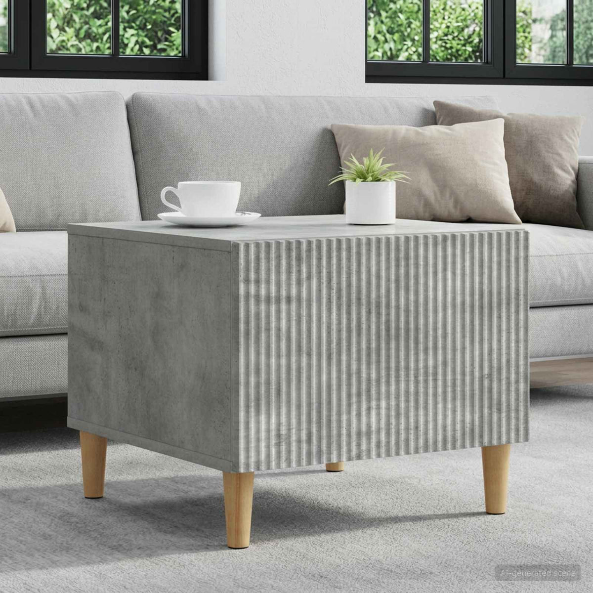 Coffee Table 49 x 50 x 40 cm Engineered Wood Concrete grey