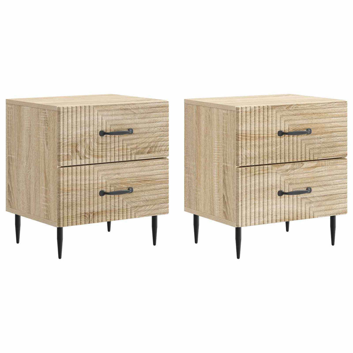 vidaXL Bedside Cabinet 2 pcs Sonoma Oak 43 x 34.5 x 47.5 cm 2