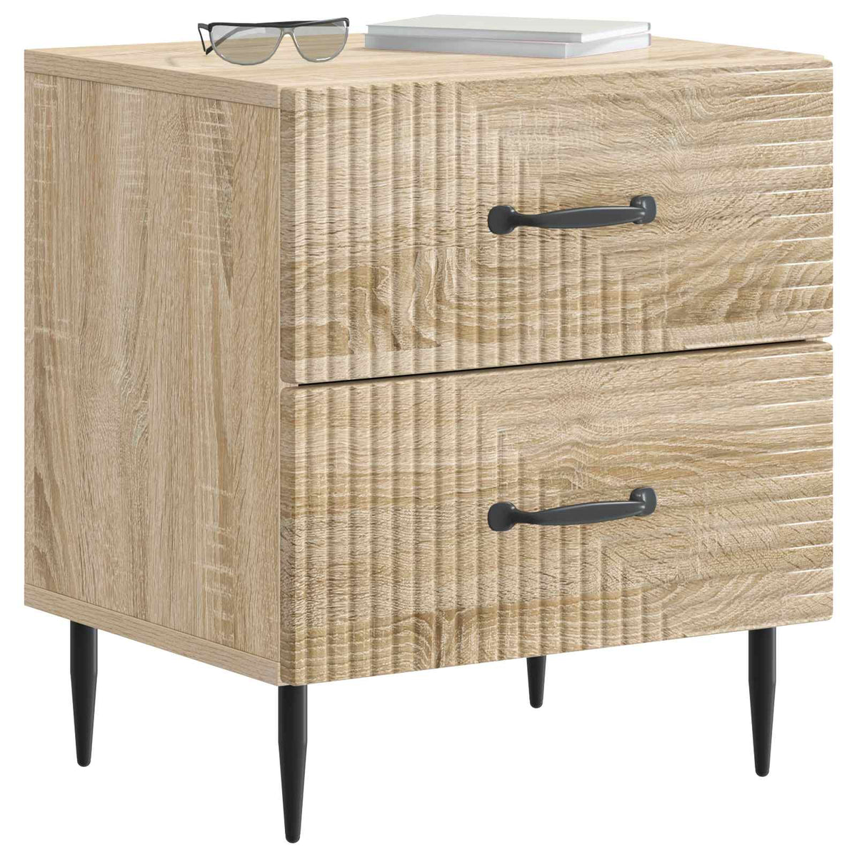 vidaXL Bedside Cabinet 2 pcs Sonoma Oak 43 x 34.5 x 47.5 cm 3