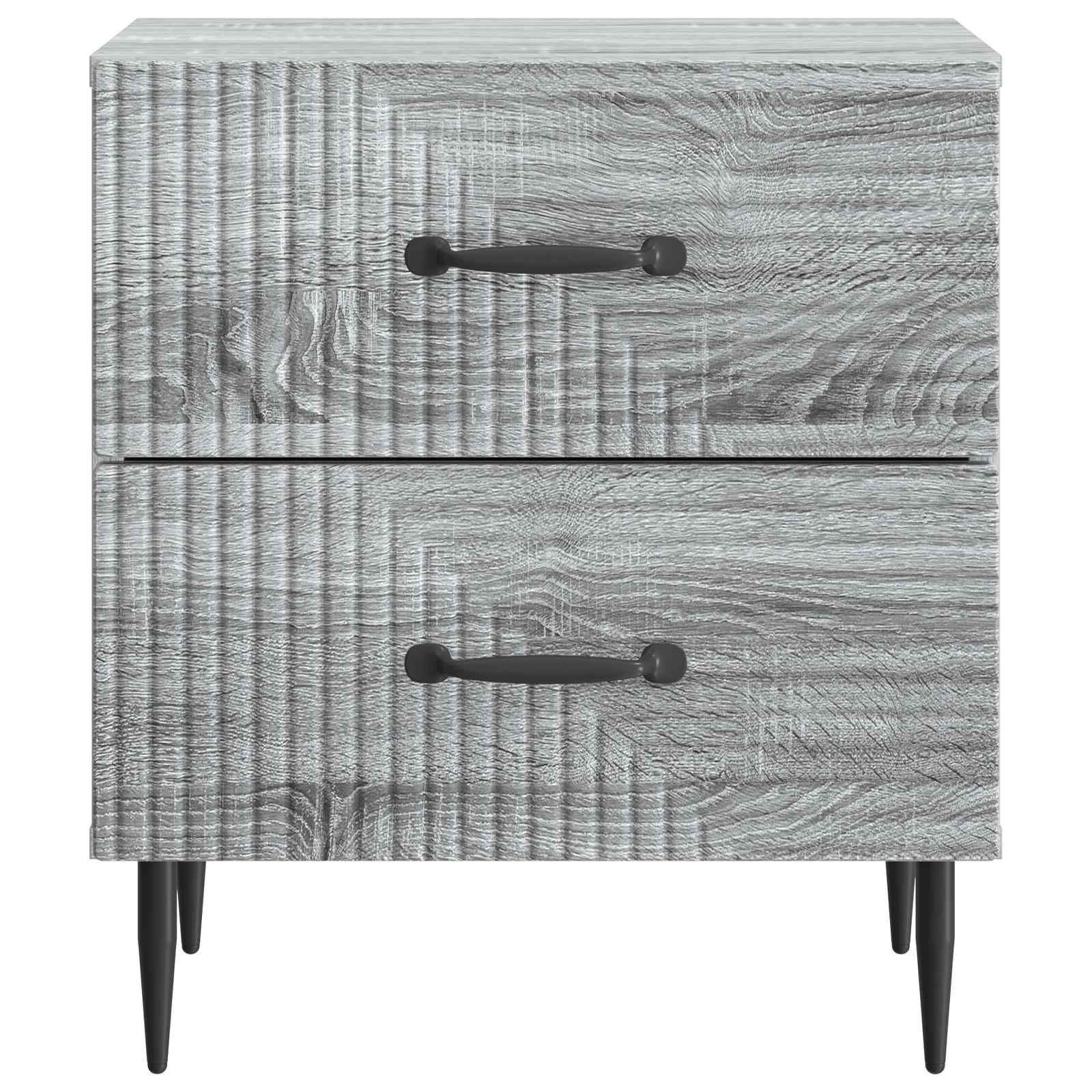 vidaXL Bedside Cabinet Grey Sonoma 43 x 34.5 x 47.5 cm Engineered Wood 5