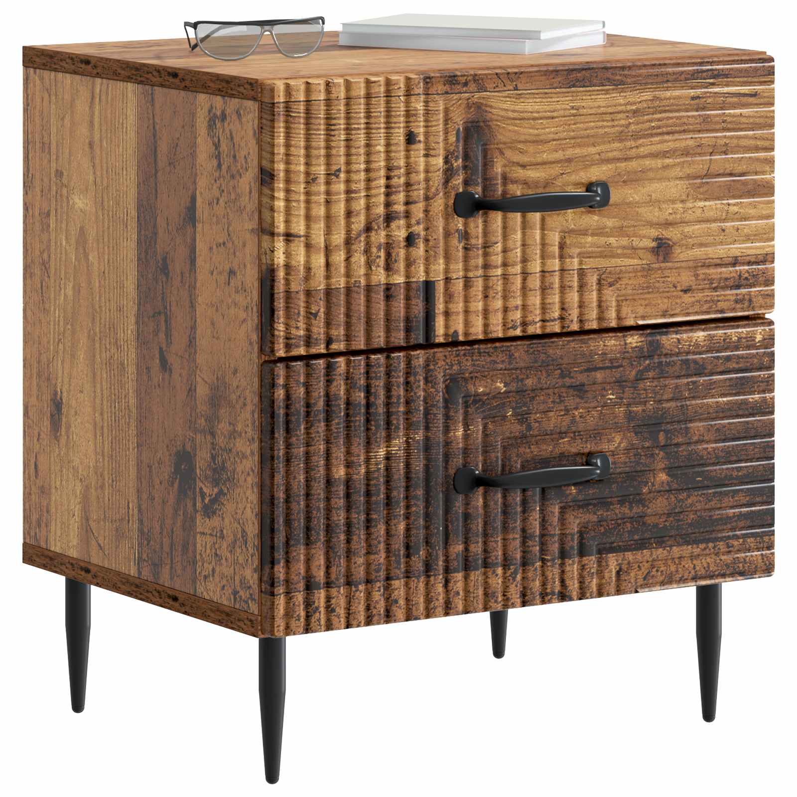 vidaXL Bedside Cabinet Old Wood 43 x 34.5 x 47.5 cm Engineered Wood 3