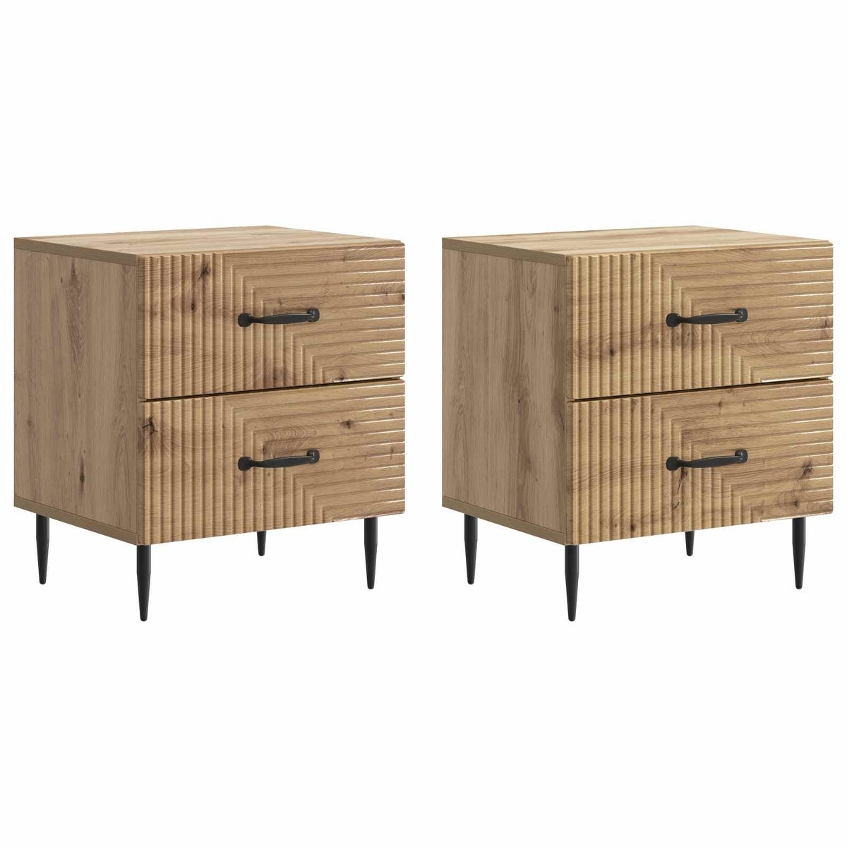 vidaXL Bedside Cabinet 2 pcs Artisan Oak 43 x 34.5 x 47.5 cm 2