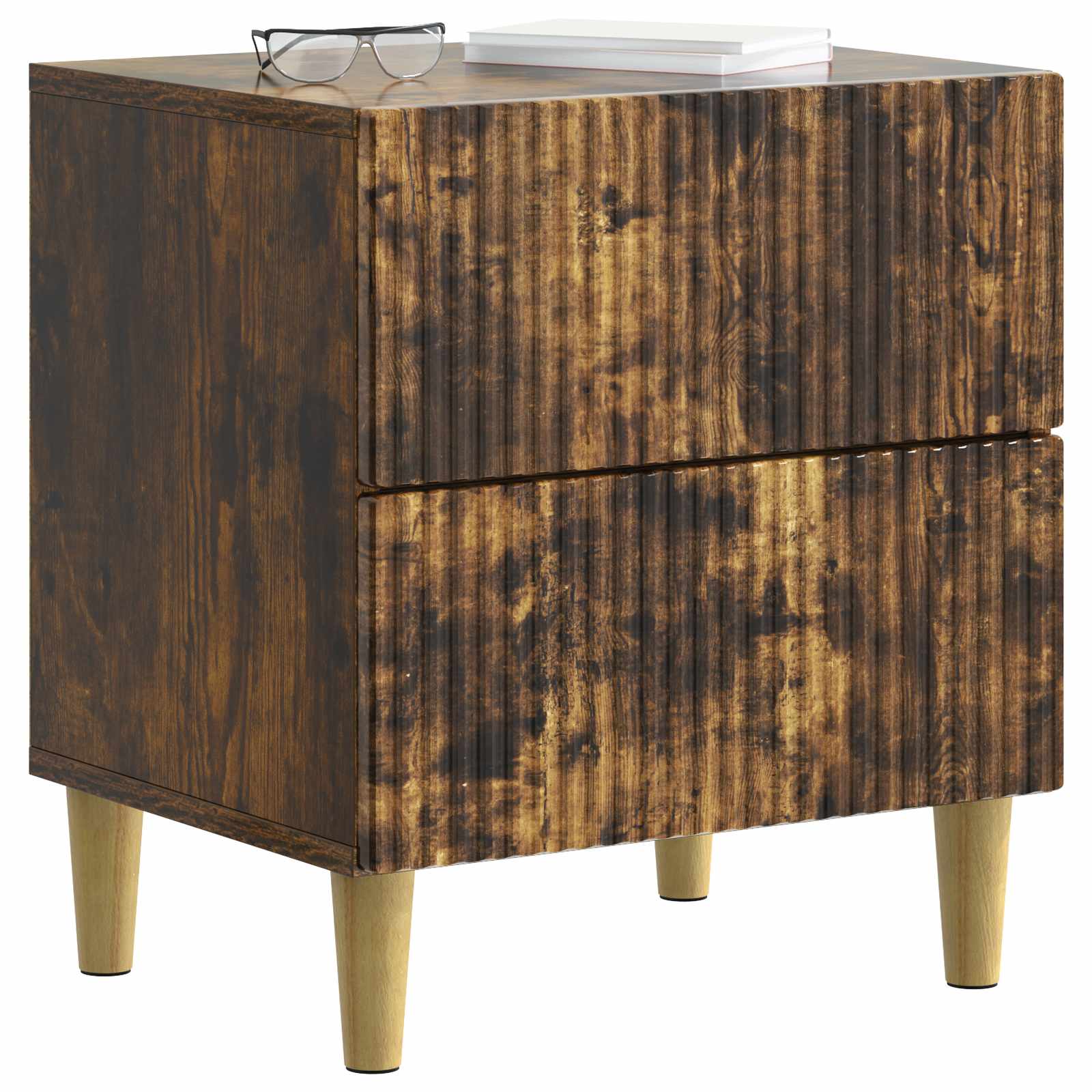 vidaXL Bedside Cabinet Smoked Oak 62 x 34.5 x 47.5 cm Engineered Wood 3