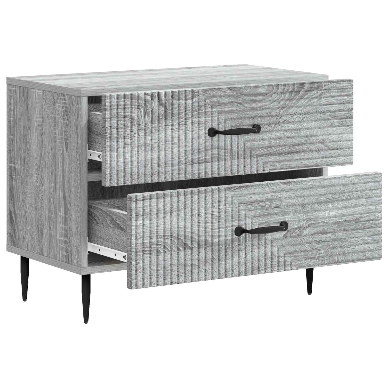 vidaXL Bedside Cabinet Grey Sonoma 62 x 34.5 x 47.5 cm Engineered Wood 4