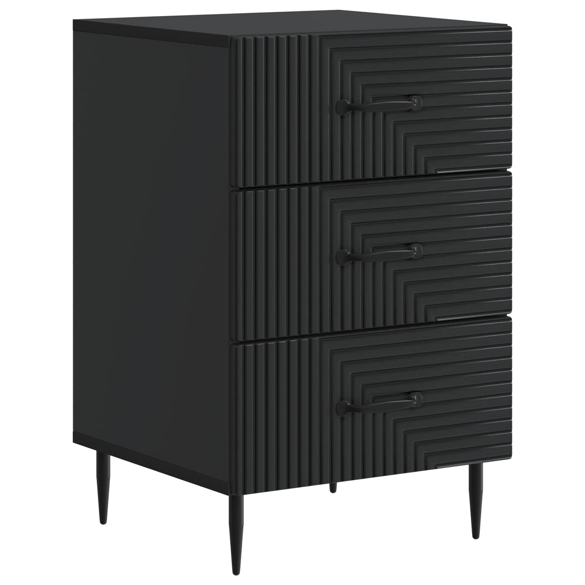 vidaXL Bedside Cabinet Black 43 x 41 x 66.5 cm Engineered Wood 2