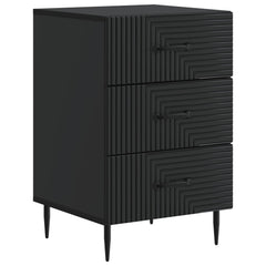 vidaXL Bedside Cabinet Black 43 x 41 x 66.5 cm Engineered Wood 2