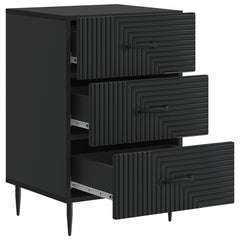 vidaXL Bedside Cabinet Black 43 x 41 x 66.5 cm Engineered Wood 4