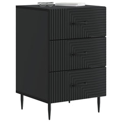 vidaXL Bedside Cabinet Black 43 x 41 x 66.5 cm Engineered Wood 3