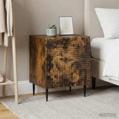 Bedside Cabinet 43 x 34.5 x 50 cm Engineered Wood Smoked oak 2