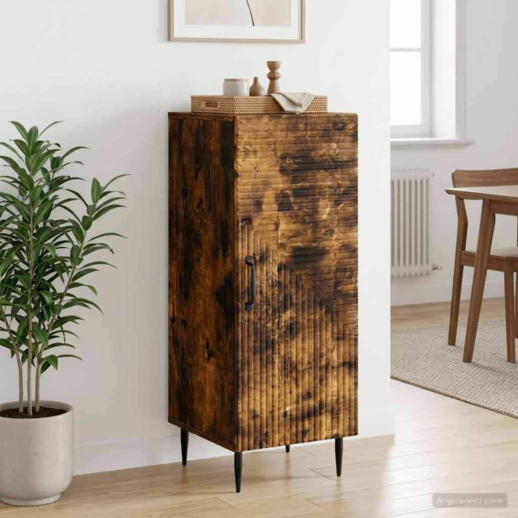 vidaXL Sideboard Smoked Oak 33 x 34.5 x 89.5 cm Engineered Wood 1
