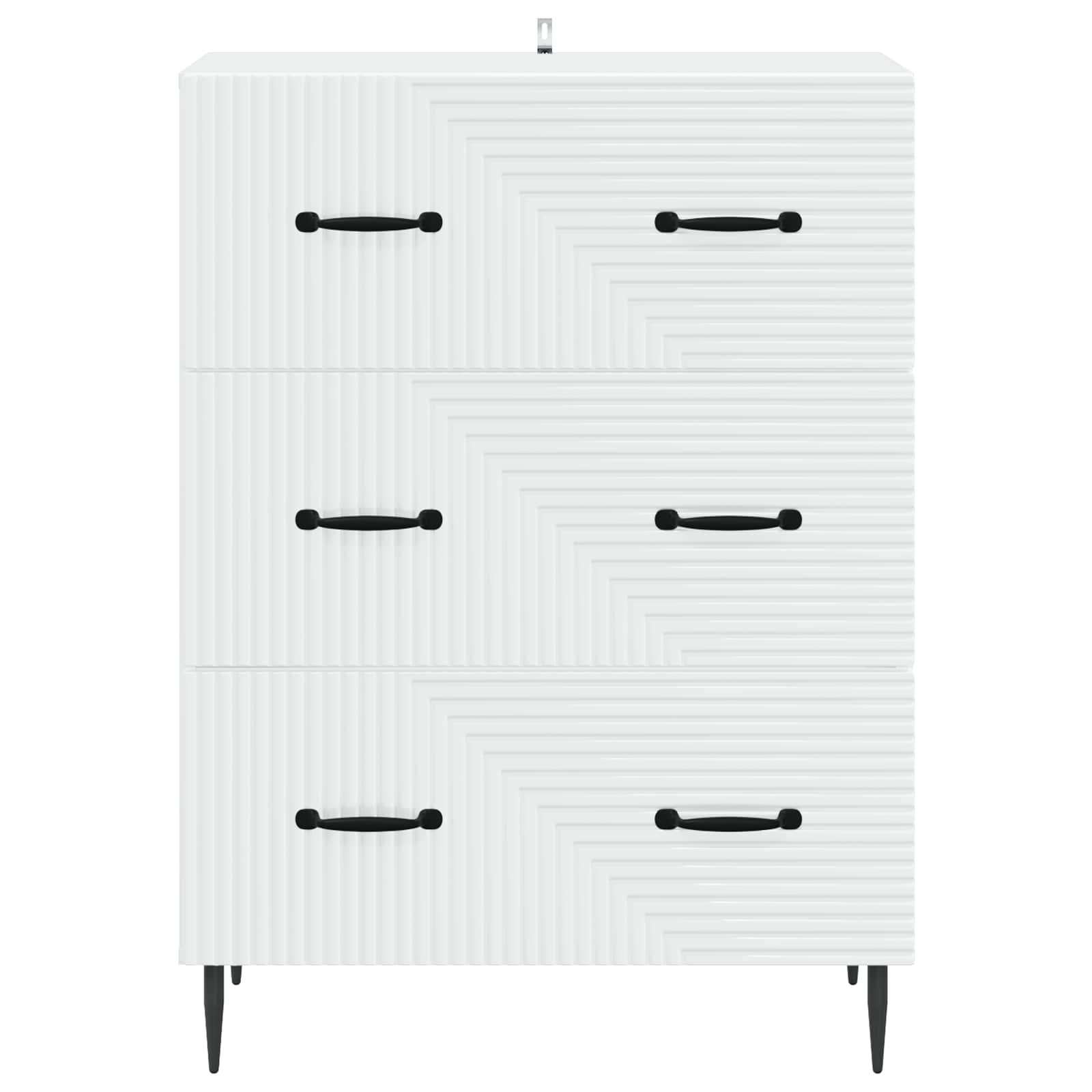 vidaXL Drawer Cabinet White 66 x 34.5 x 89.5 cm Engineered Wood 6