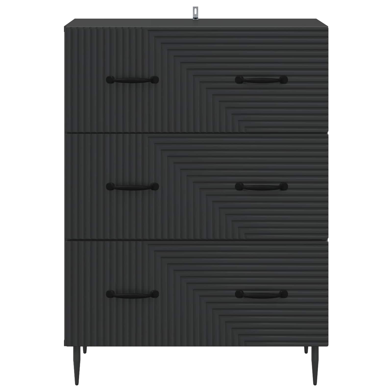 vidaXL Drawer Cabinet Black 66 x 34.5 x 89.5 cm Engineered Wood 6