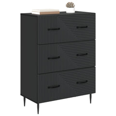 vidaXL Drawer Cabinet Black 66 x 34.5 x 89.5 cm Engineered Wood 3