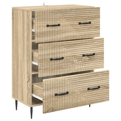 vidaXL Drawer Cabinet Sonoma Oak 66 x 34.5 x 89.5 cm Engineered Wood 5
