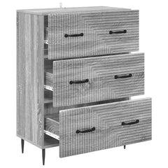 vidaXL Drawer Cabinet Grey Sonoma 66 x 34.5 x 89.5 cm Engineered Wood 5