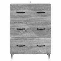 vidaXL Drawer Cabinet Grey Sonoma 66 x 34.5 x 89.5 cm Engineered Wood 6