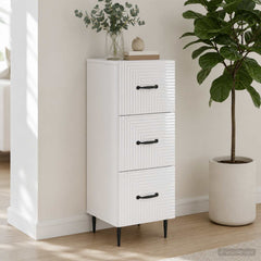 Drawer Cabinet White Engineered Wood, image 4