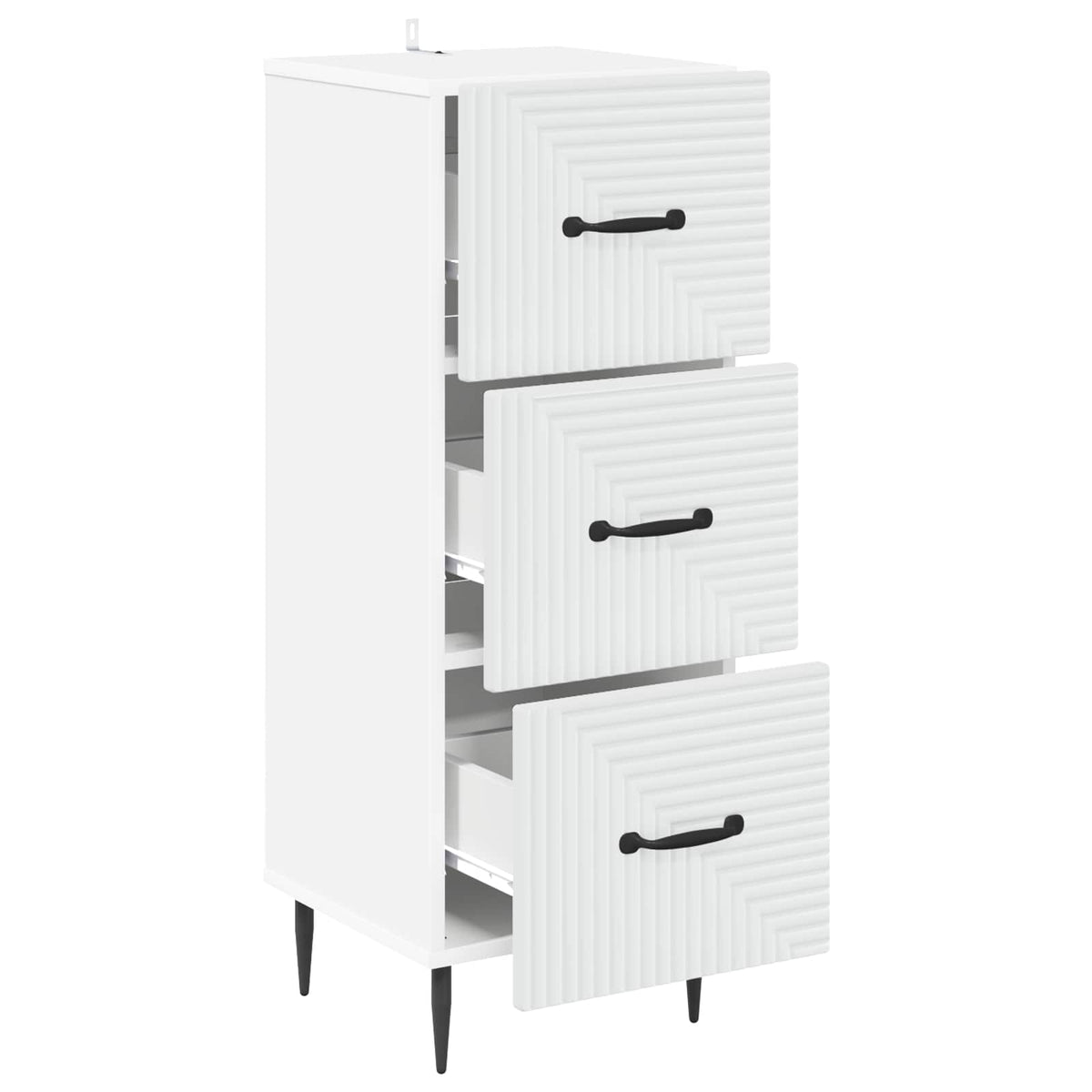 Drawer Cabinet White Engineered Wood, image 5