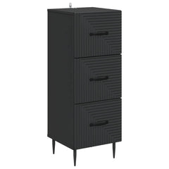 vidaXL Drawer Cabinet Black 33 x 34.5 x 89.5 cm Engineered Wood 2