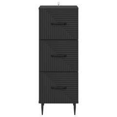 vidaXL Drawer Cabinet Black 33 x 34.5 x 89.5 cm Engineered Wood 6