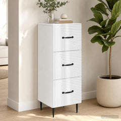 vidaXL Drawer Cabinet High Gloss White 33 x 34.5 x 89.5 cm 4