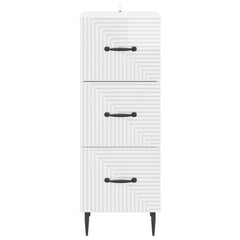 vidaXL Drawer Cabinet High Gloss White 33 x 34.5 x 89.5 cm 6