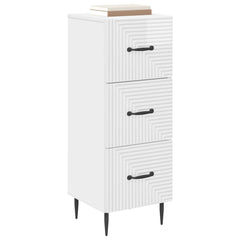 vidaXL Drawer Cabinet High Gloss White 33 x 34.5 x 89.5 cm 3